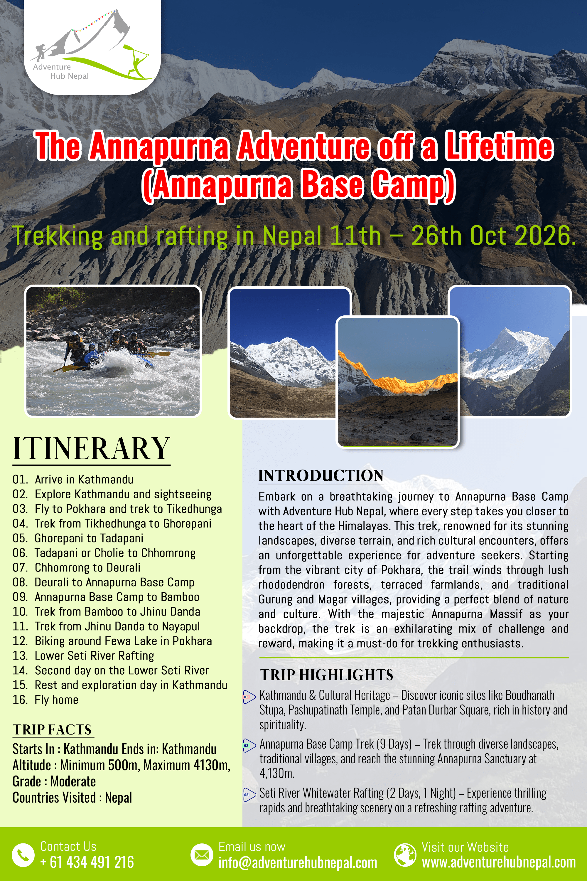 The Annapurna Adventure off a Lifetime 